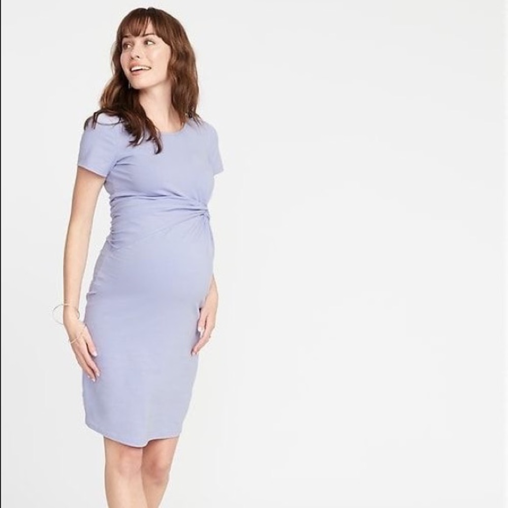 Twist front maternity dress